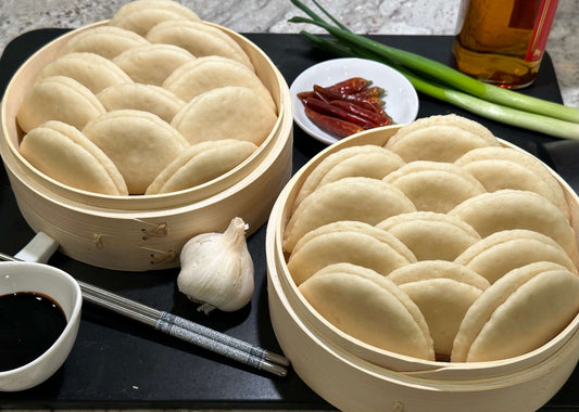 24 pack of gluten free baos in bamboo steamers